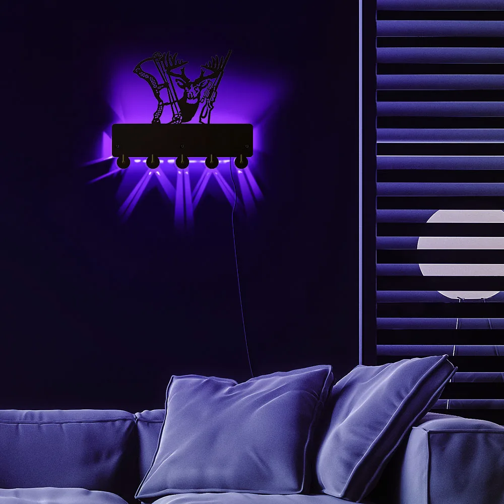 Настенный органайзер для ключей Deer Hunter с 5 кнопками светодиодный охоты | Дом и сад