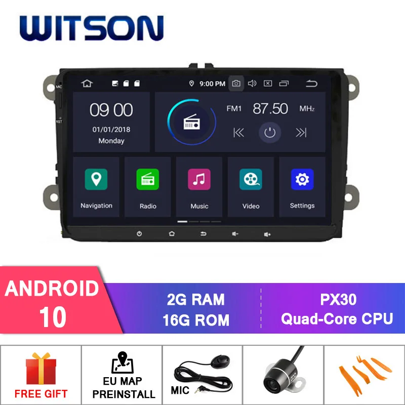 Автомагнитола WITSON Android 10 0 для VOLKSWAGEN VW Alhambra Altea Exeo Caddy Cupra Golf 5(MK5)+ DAB + OBD TPMS DVR Wifi/3G/4G