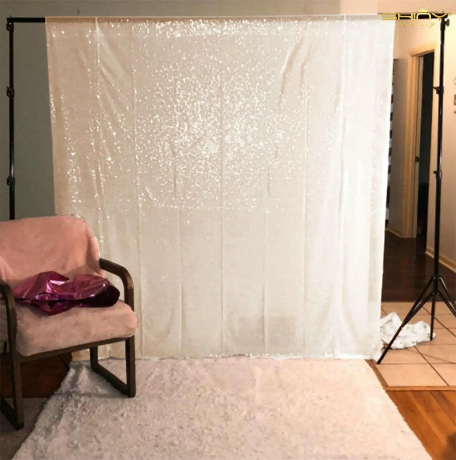 2 панели цвета слоновой кости вечерние фотофоны 2FTx7FT свадебный занавес s ткань с