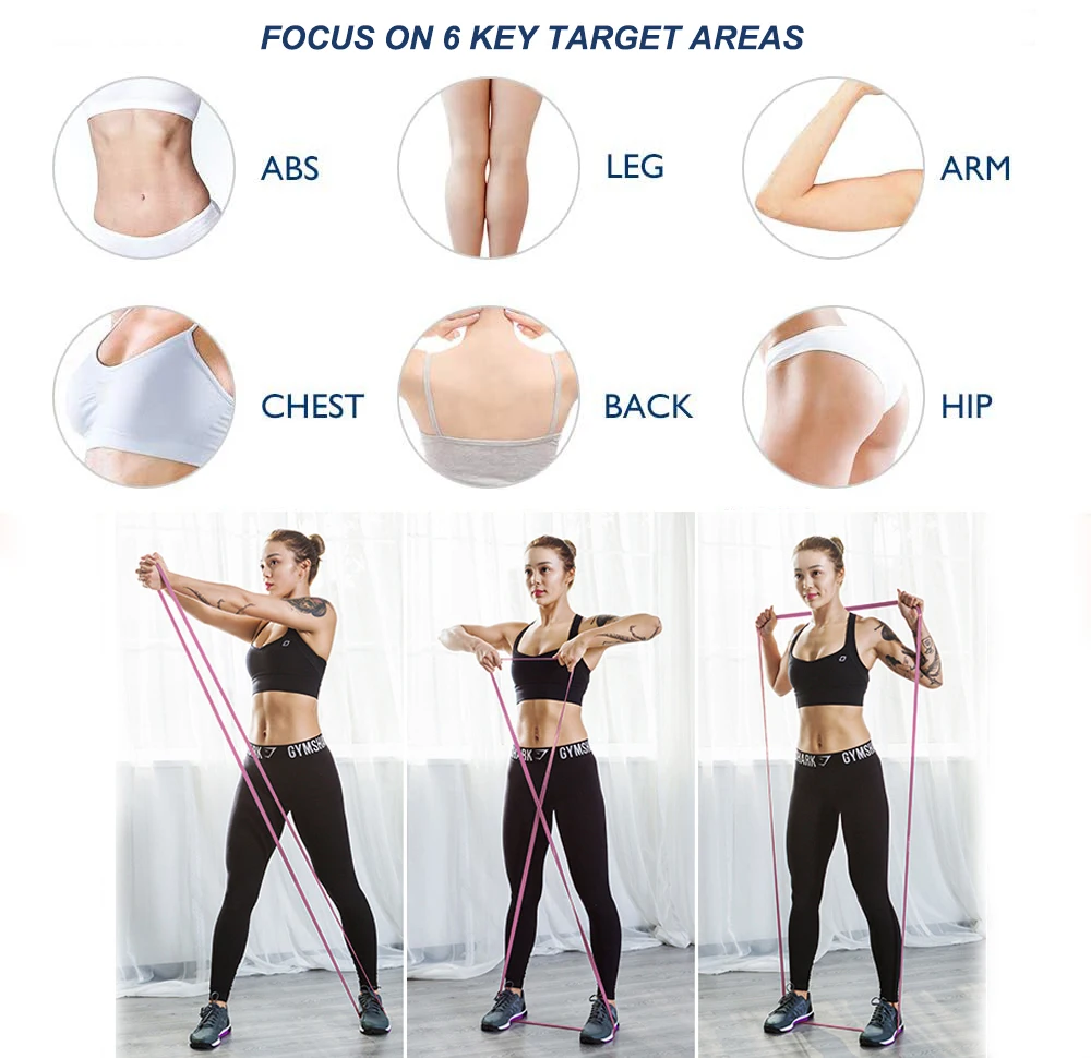 

Fitness Long Resistance Bands Workout Fabric Set Exercise Elastic Booty Bands For Pull Up Woman Assist 3-Piece Leg