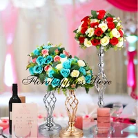 10pcs metal flower vases candle holders rack stands wedding decoration road lead table centerpiece