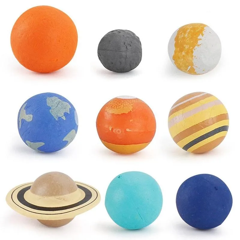 

9pcs Solar System Simulation Plastic Cosmic Planet Figures Science Toys Teaching Model System Educational Universe Solar System