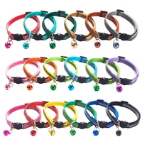 18 colors cats bells collars adjustable nylon buckles fashion reflective pet collar cat head pattern supplies for accessories