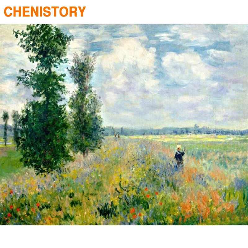 Набор для рисования по номерам CHENISTORY рамка полевой пейзаж сделай сам холста