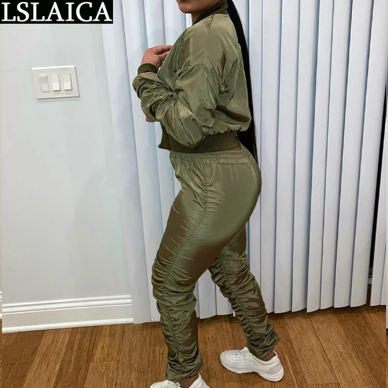 

Track Suit Women Fashion Casual Ruched Two Piece Set Top and Pants Elastic Waist Drawstring Long Sleeve Fall Clothes for Women