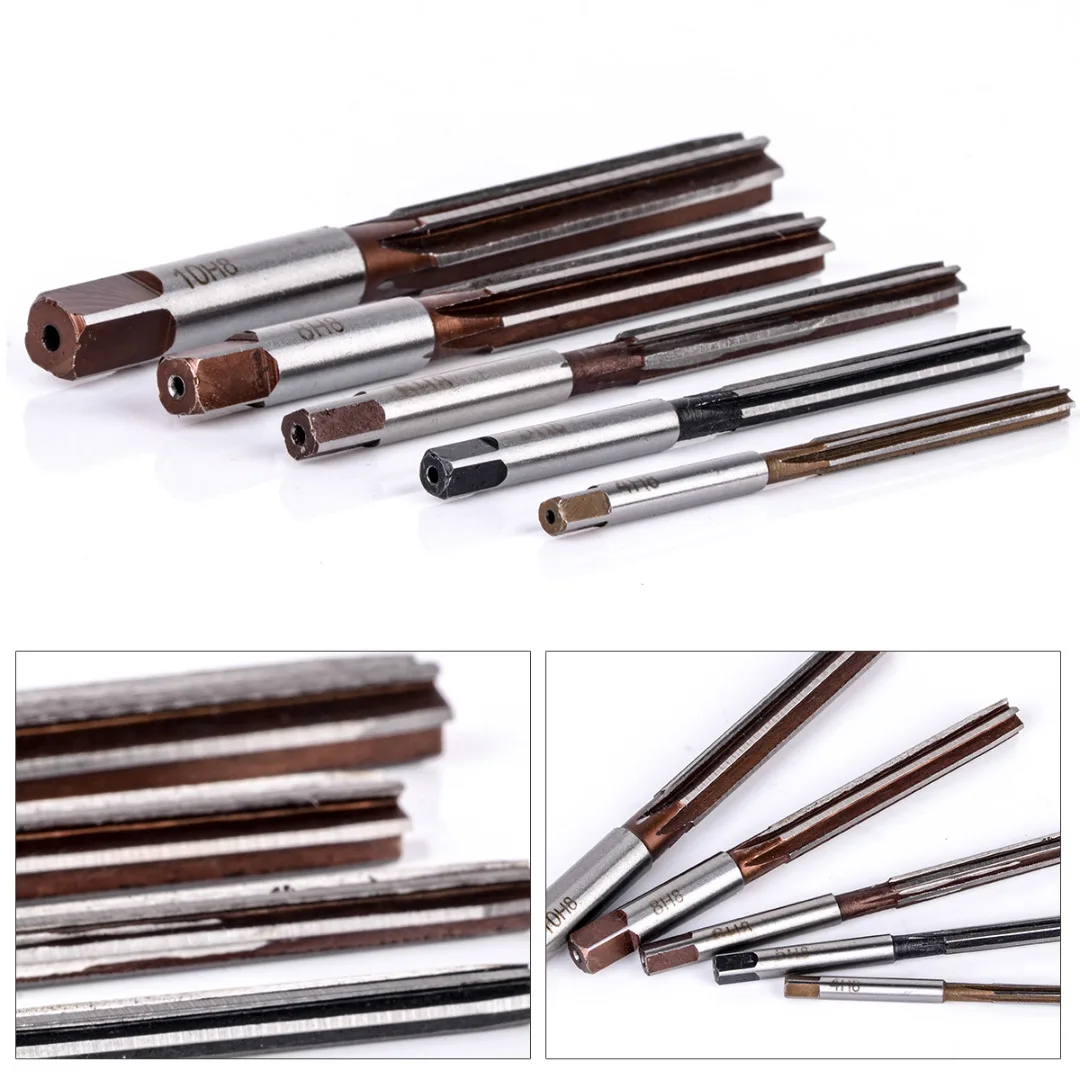 5 шт. H8 6 флейт ручные ремеры набор прямой хвостовик патрон Reamers 4 мм 10 мм|развертка|