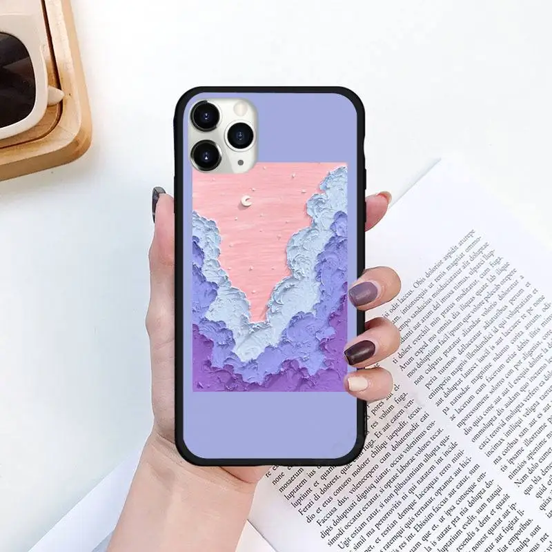 

three-dimensional oil painting pattern Phone Cases for iPhone 11 12 pro XS MAX 8 7 6 6S Plus X 5S SE 2020 XR Luxury brand shell