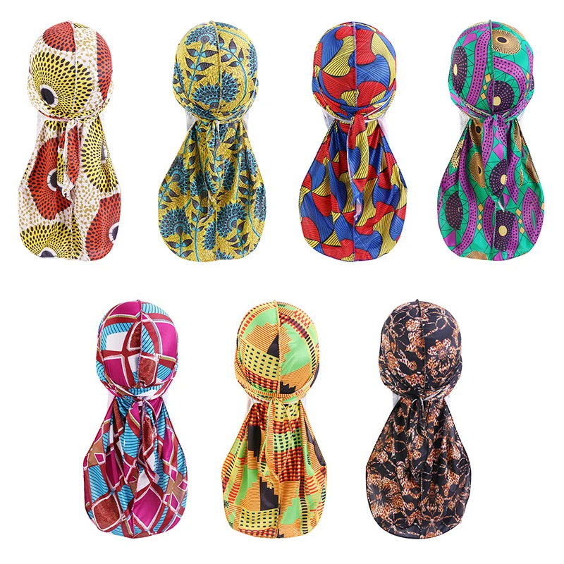 

Шелковая повязка на голову с принтом унисекс, модная мужская шапка-тюрбан с пиратским принтом, уличная шапка, тюрбан, уникальная шапка Baotou