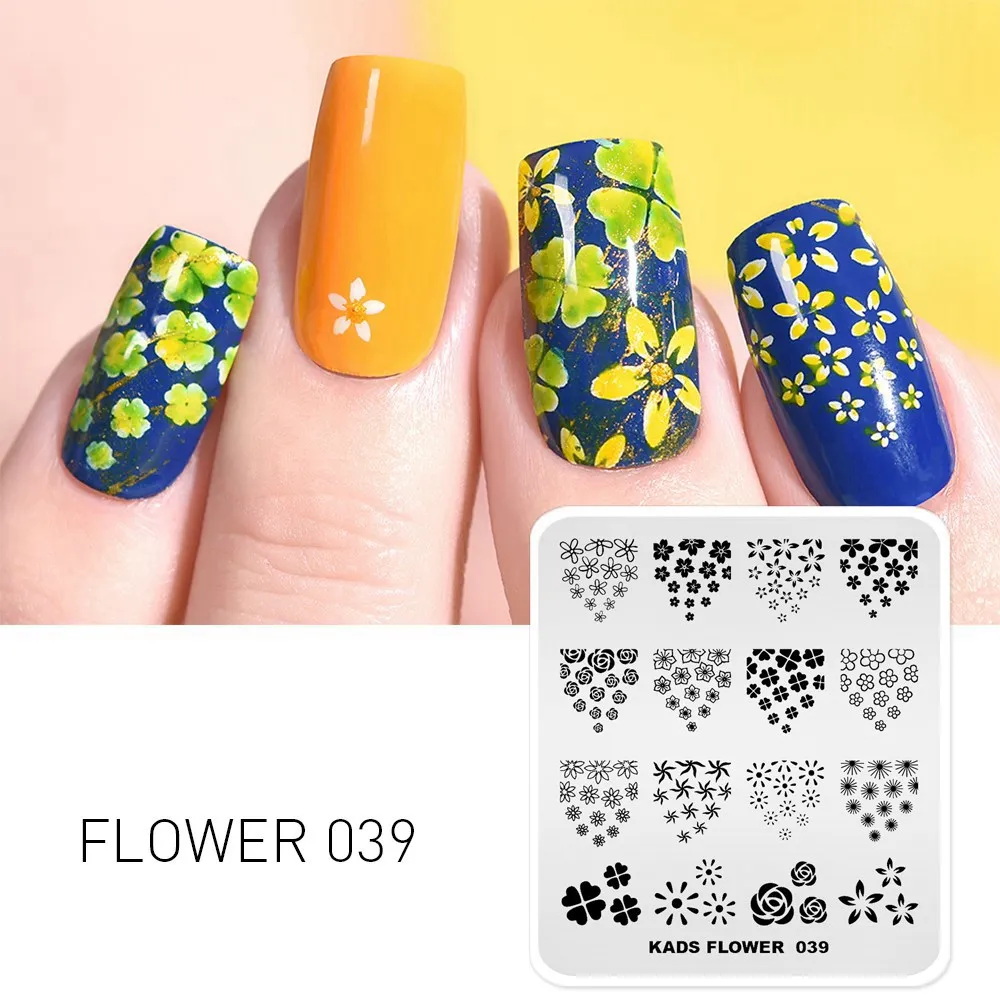 Flower 039 1 шт. штамповки для ногтей пластины красоты цветок серии шаблоны для ногтей поднос для маникюра дизайн ногтей штамповка шаблон украшения Штамп для ногтей - Цвет: Flower 039
