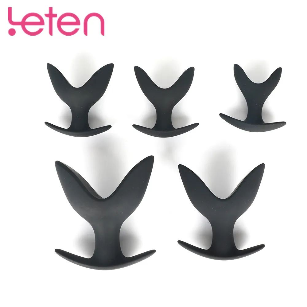 Силиконовый анальный штекер Анальная пробка V Открытый экспандер фаллоимитатор