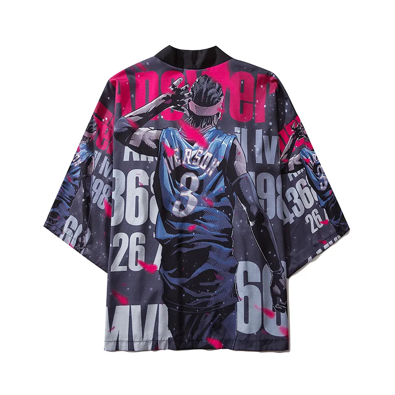 Японское кимоно для мужчин юката принт Кимоно Кардиган Защита от солнца рубашка