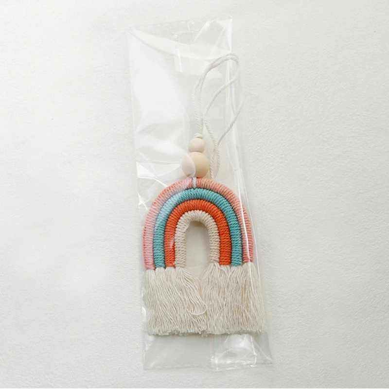 

Woven Rainbow Wall Hanging for Bedroom Nursery Baby Kids Rooms Car Hanging Gifts