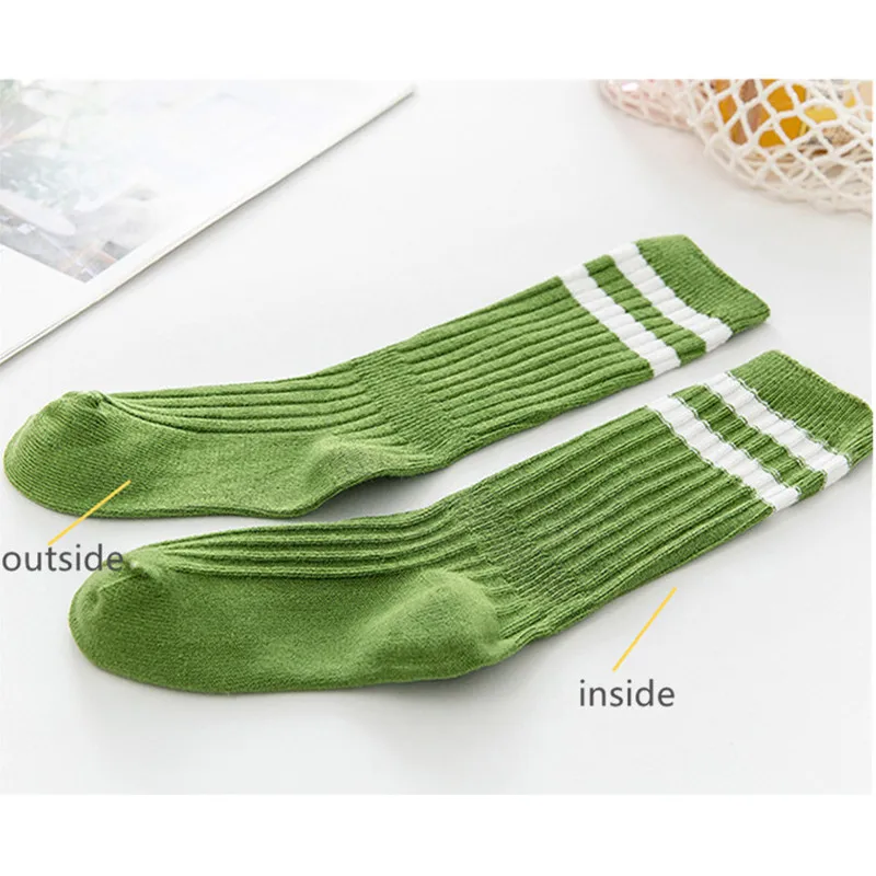 Calcetines hasta la rodilla de algod&oacute;n para ni&ntilde;os y ni&ntilde;as, medias largas de rayas, transpirables, color blanco y negro, para la escuela, de 1 a 9 a&ntilde;os-4