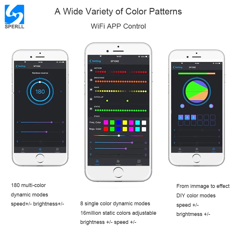 Светодиодный светильник SP108E с пультом дистанционного управления RGB Wi Fi для WS2812B