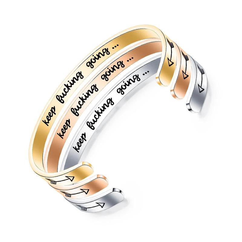 Многоцветные c-браслеты из нержавеющей стали открытые манжеты вдохновляющий