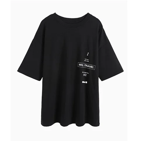 

2020 Casual Short Sleeve Women T Shirt New Summer Print O-Neck Tee Tops White Black