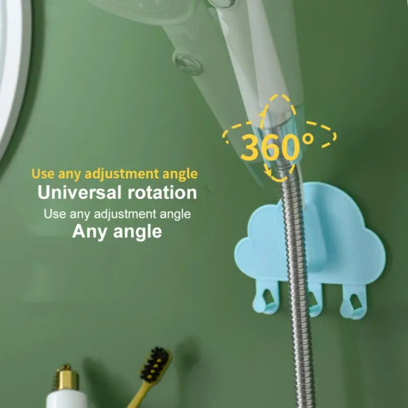 

Adjustable Cloud Shower Head Holder Universal Adjustable Shower Head Bracket Punch-Free Bathroom Shower Fixed Base Bathroom Tool