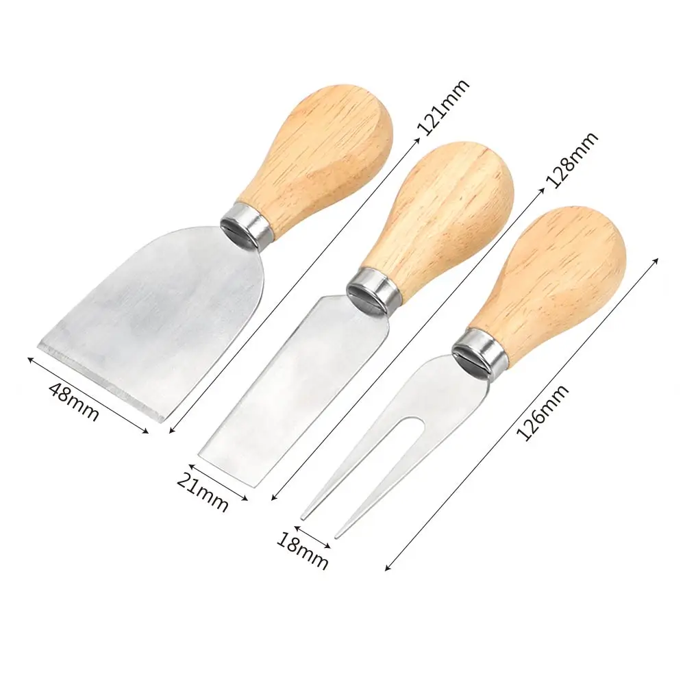 

Cheese Tools Kitchen Accessories Wood Handle Knife Kit 3pcs/set Cooking Tools Gadgets Cheese Slicer Sets