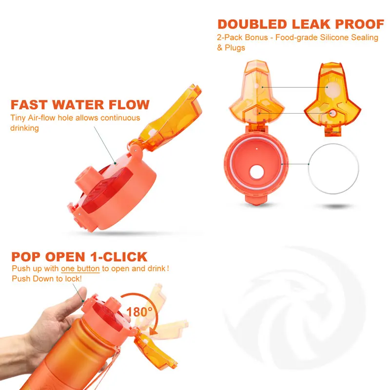 

ZORRI Lightweight Bottle / Accessories for Water BPA-free Tritan Flask 700/1000ml Drinkware shaker bottle
