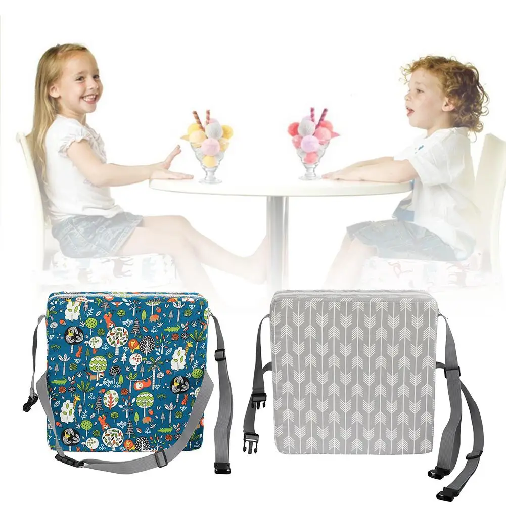 Portable Booster Seat Cushion Dining Chair Heightening Seat Cushion For Baby Eating Studying Adjustable Belt