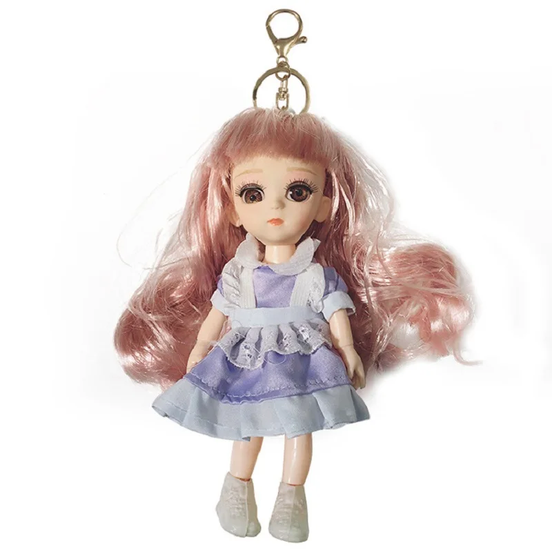 

Vintage Enamel Doll Key Chain Lovely Girl Lace Skirt Key Ring Handmade Car Bag Pendant Keychain For Women fashion Jewelry New