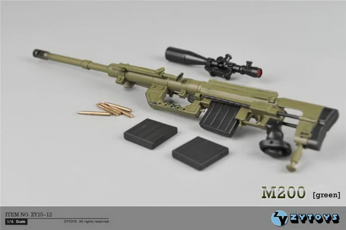 

ZYTOYS 1:6 M200 Sniper Rifle ZY15-11/12 Military Weapon Gun Model Toy Fit 12" Action Figure