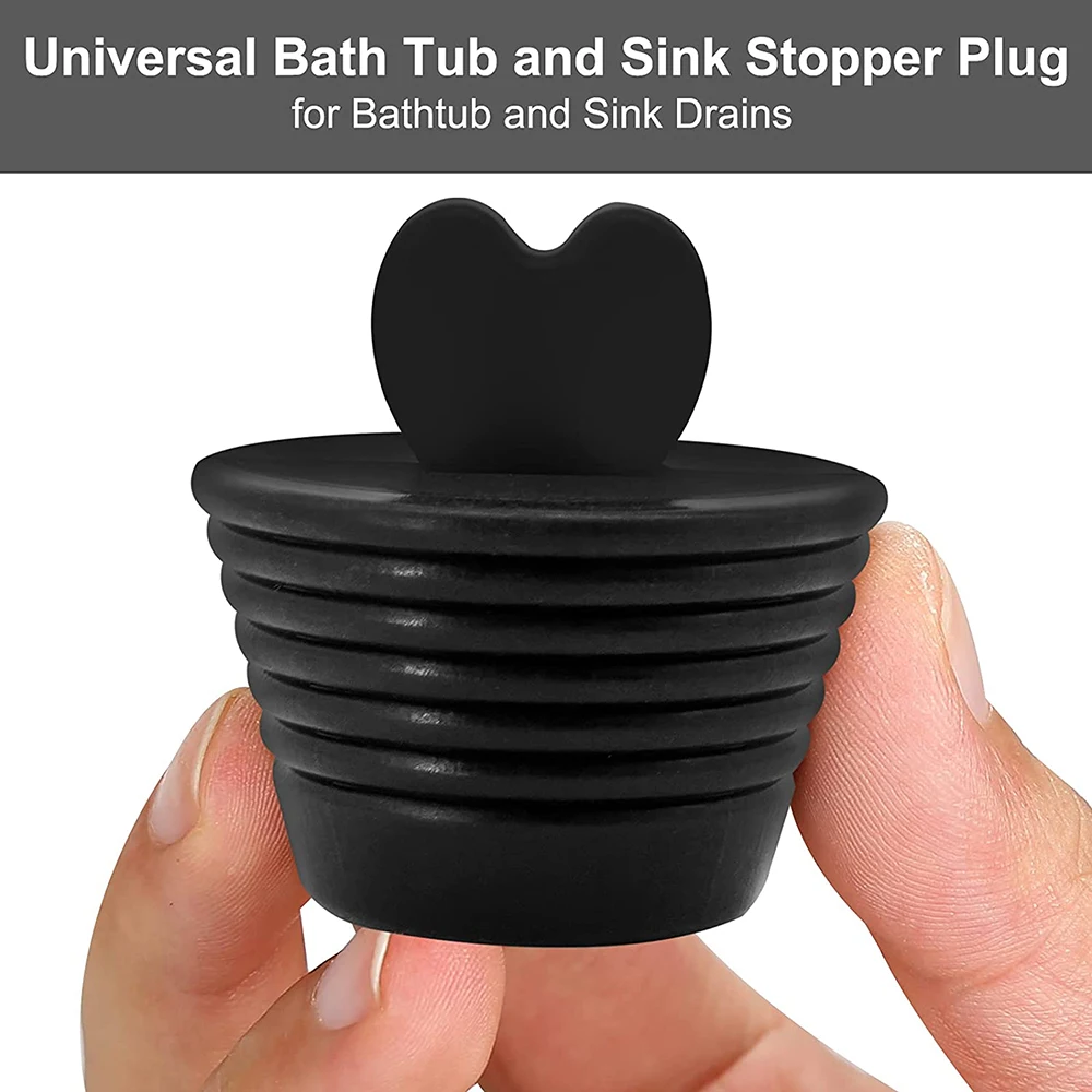 Bathroom Bathtub Stopper Silicone Drain Plugs Shower Bath Tub Sink Drains Replacement Universal Balck White | Обустройство дома