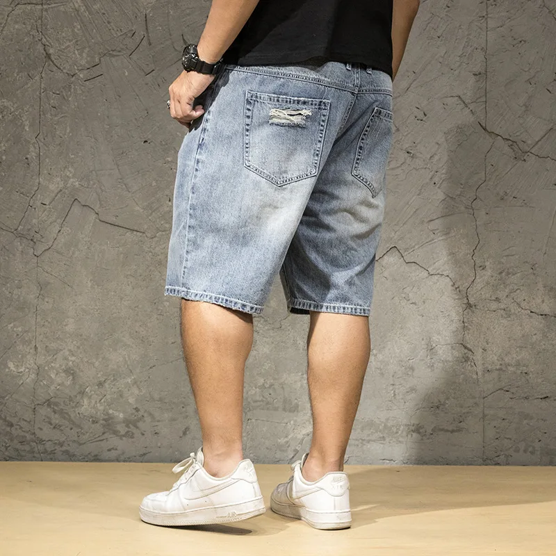 46 Plus Size Baggy Jeans Denim Jeans Mens Shorts Jeans High Quality Casual Pants Denim Trousers Fashion Male 2021 New Summer