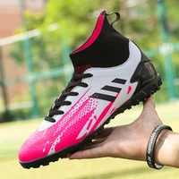 fashion fg nailed football shoes indoor futsal football shoes low price sports shoes wholesale mens high ankle football shoes