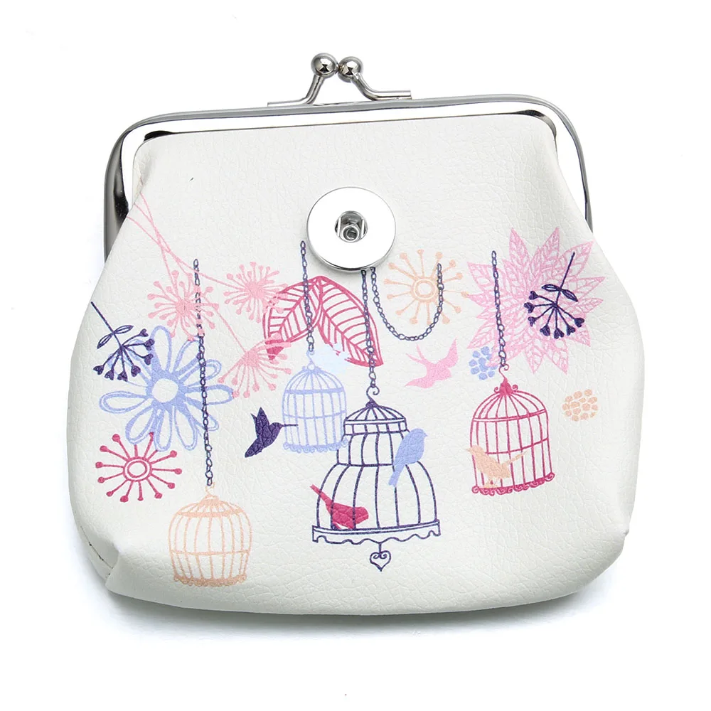 Модные маленькие кошельки из ПУ кожи 18 мм с кнопками для монета со слоном девочек