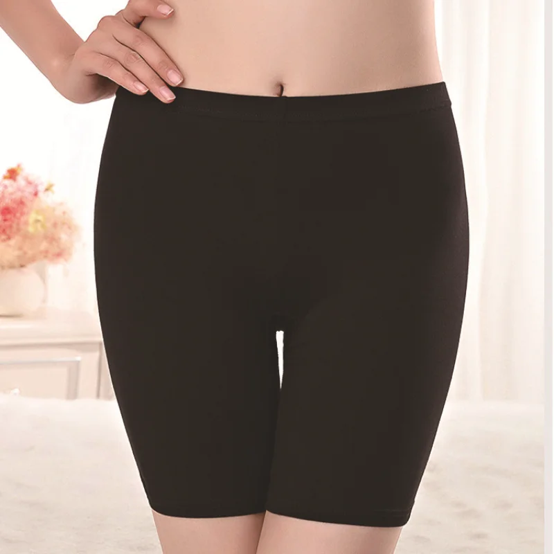 Фото Женские безопасные Короткие штаны размера плюс 3XL черная бесшовная Женская