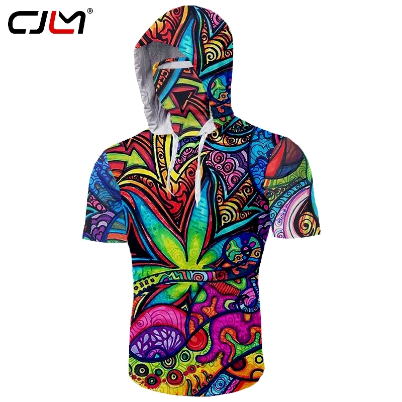 

CJLM T-Shirt Men 3d Printed Colorful Trippy Summer Mask Fashion Clothes Hip Hop Printed Painting Oversized T Shirt Wholesale 5XL