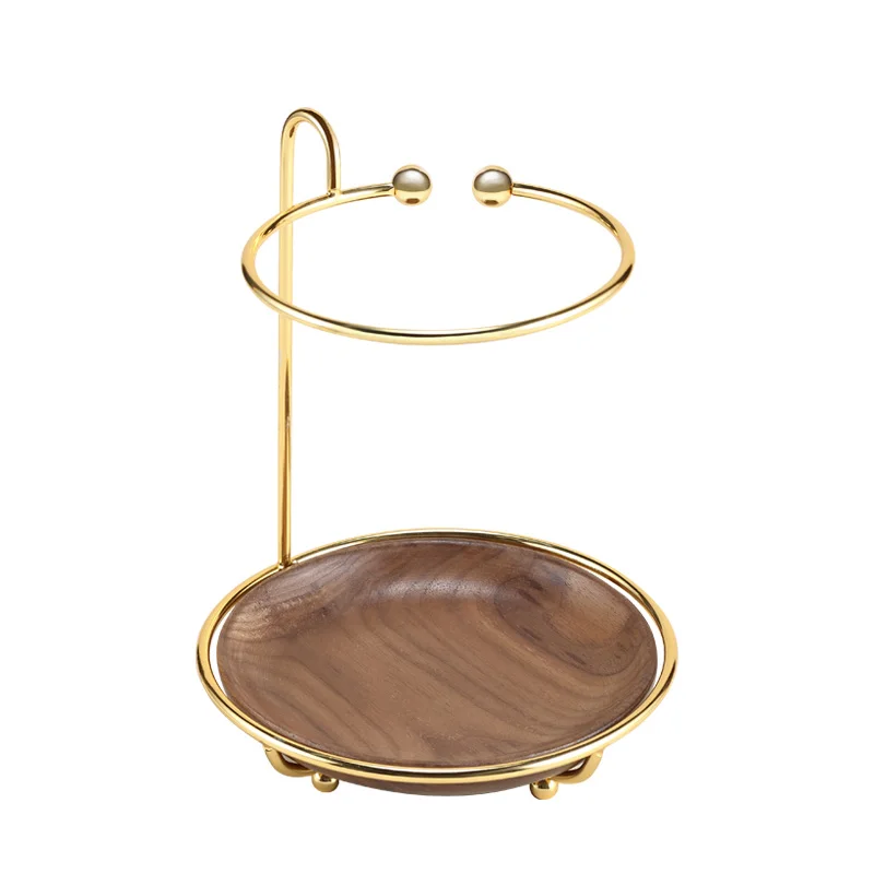 

Wooden 2 Layers Makeup Cosmetic Jewelry Holder Earring Necklace Ring Bracelet Jewellery Metal Display Storage Rack