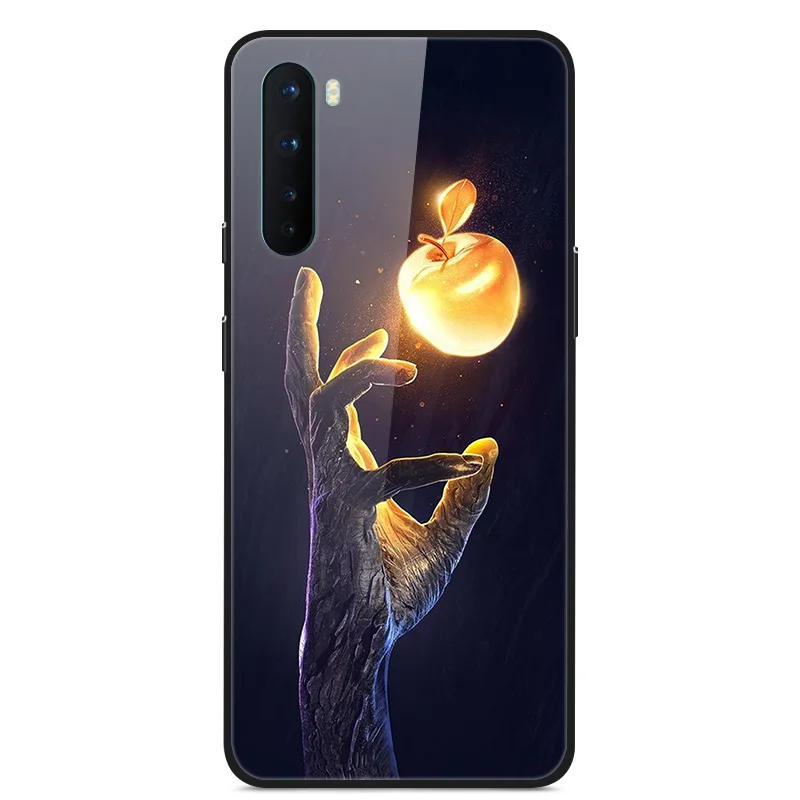 

Glass Case For Oneplus Nord Phone Case Back Cover With Black Silicone Bumper Series 3