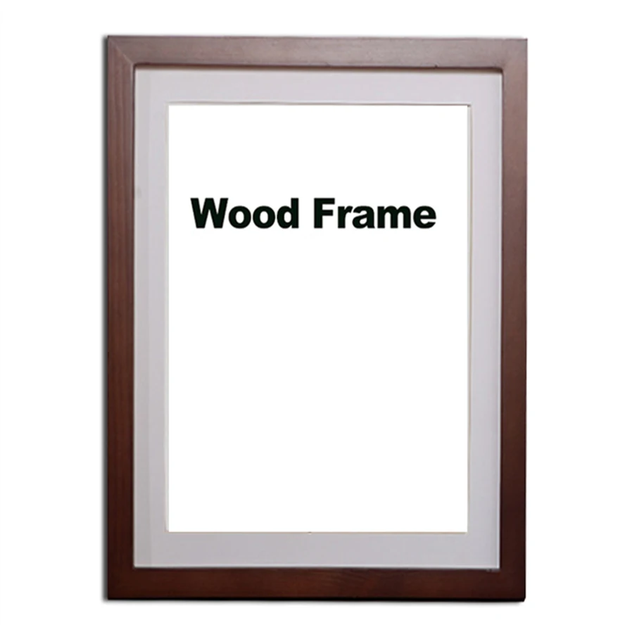 Brown Frame Природа твердая простая деревянная фоторамка A4 A3 черный белый кофе дерево цветная фоторамка для стены плакат рамка для сертификата - Цвет: Brown Frame