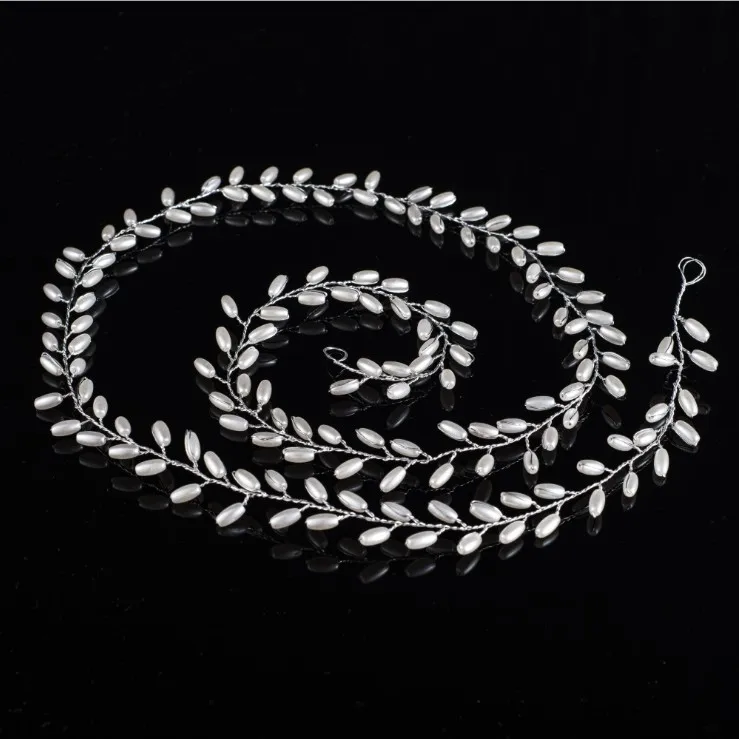 Женские Длинные повязки для волос свадебные украшения жемчужные на голову