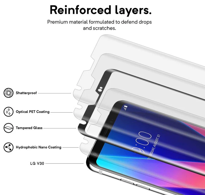 3D полное покрытие из закаленного стекла для LG G8 G7 G5 V30 V40 V50 Закаленное стекло Защитная пленка для экрана