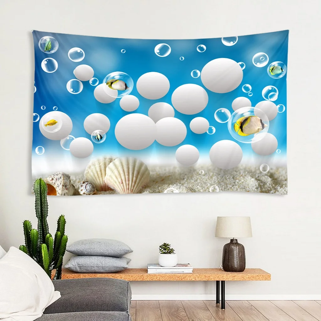 

3D Effect Wall Tapestry Undersea World Photo Backdrop Curtain Wall Art Cloth