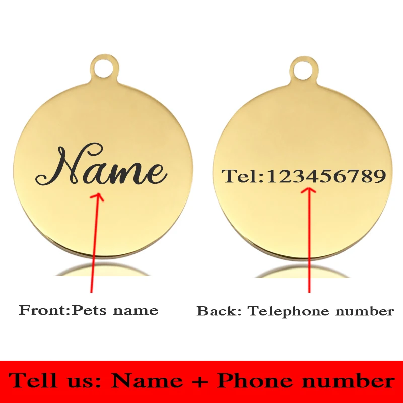Идентификационная бирка для кошек и собак с бесплатной гравировкой