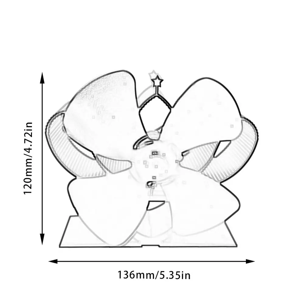 

Black Fireplace 4 Blade Heat Powered Stove Fan komin Log Wood Burner Eco Friendly Quiet Fan Home Efficient Heat Distribution