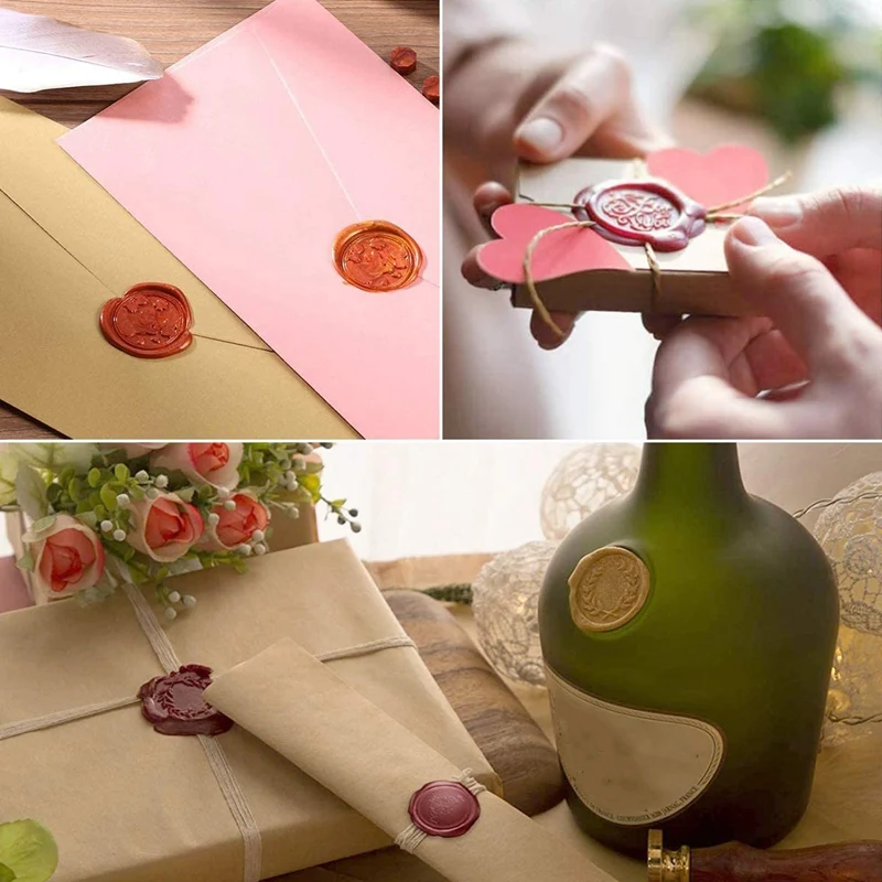 

600Pcs Sealing Wax Beads Vintage Wax Seal Kit with 2 Pcs Tea Candles and Wax Spoon Creative Gift (24 Color)