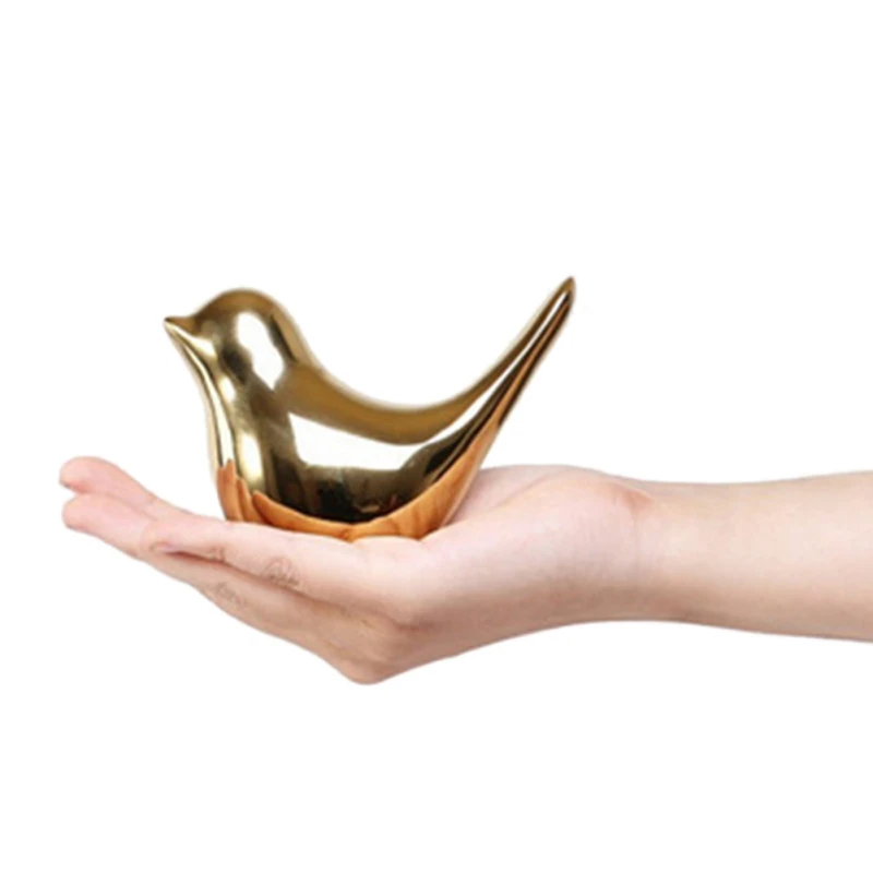 Креативная Золотая фигурка птицы Керамические Золотые фигурки птиц украшение