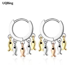 Роскошные женские серьги из стерлингового серебра 925 пробы, Разноцветные серьги с кисточками в виде рыбы на клипсах, Женские Ювелирные изделия, подарки