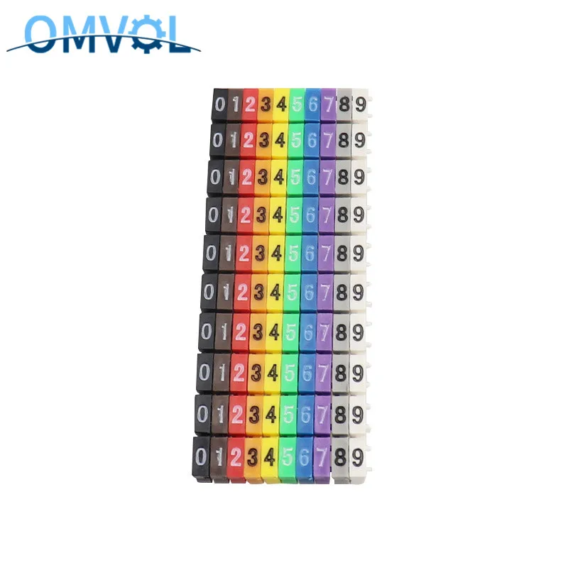 100 шт./упак. 0-9 0123456789 0.75mm2-6mm2 арабскими цифрами м Тип CAT 6 Клип Сеть Ethernet провод этикетка трубки кабель марке