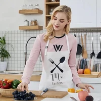 apron custom nordic style fashion simple spoon fork apron kitchen waterproof antifouling household cotton couple apron