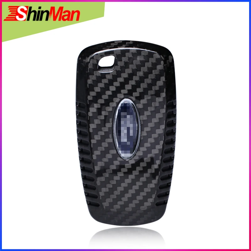 Классический черный автомобильный чехол для ключей ShinMan из углеродного волокна
