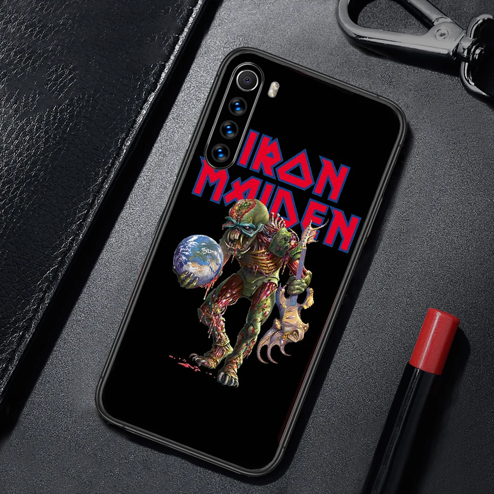 

Iron Maide Band Heavy Metal Phone Case For Xiaomi Redmi Note 7 8 8T 9 9S 4X 7 7A 9A K30 Pro Ultra black Etui Trend Cover