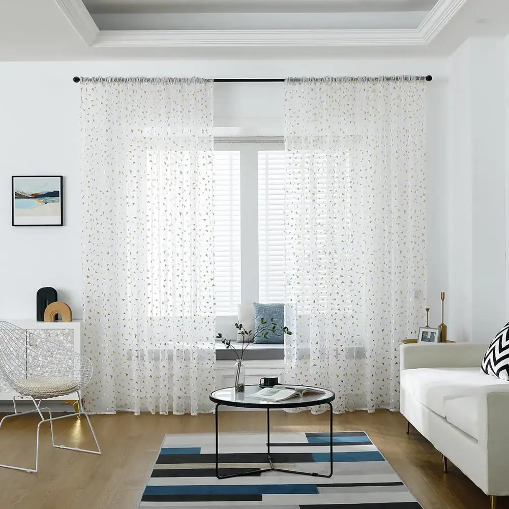 

Fashion Voile Curtain No Odor Washable Practical Transparent Sheer Curtain Window Curtain Sheer Curtain