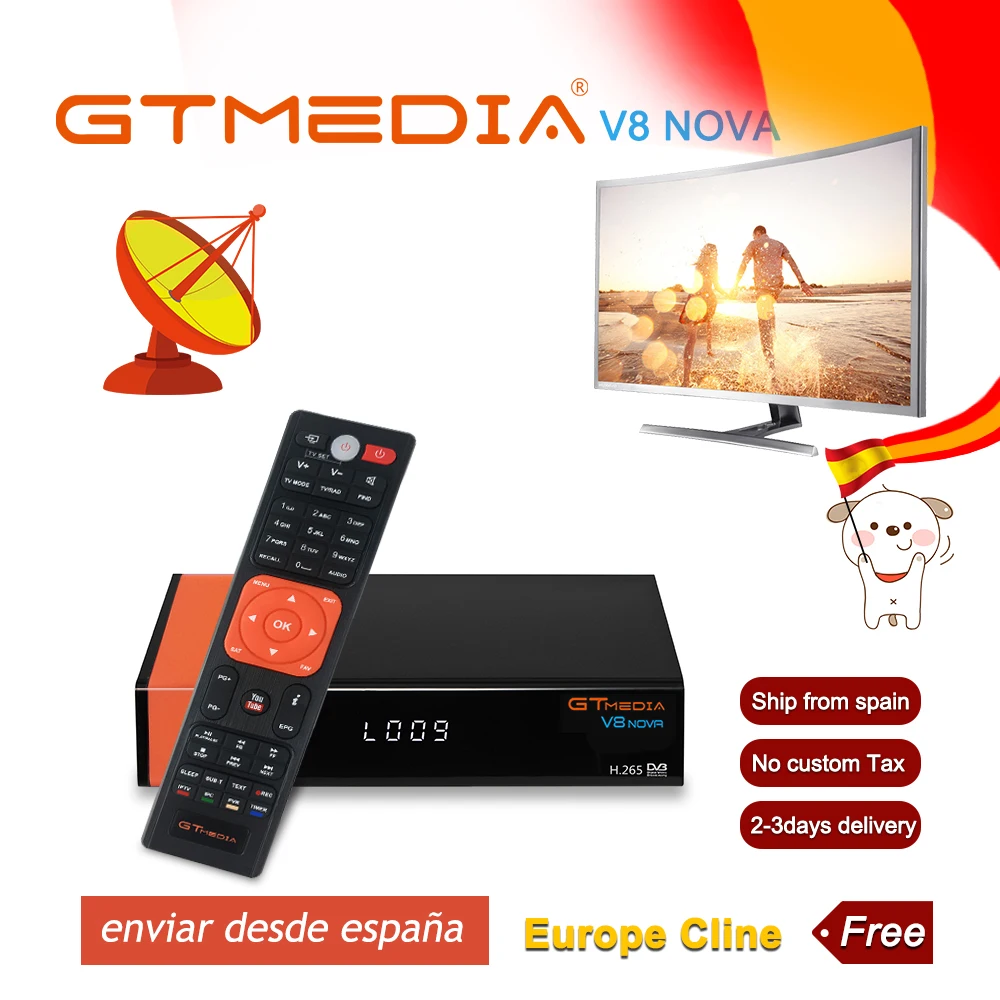 V8 NOVA with lines 1080P HD DVB-S2 GTmedia V8 Nova Cccam Cline спутниковый ТВ приемник встроенный wifi power by Freesat V8 Super 1 year Europe Cline - Цвет: V8 NOVA with lines