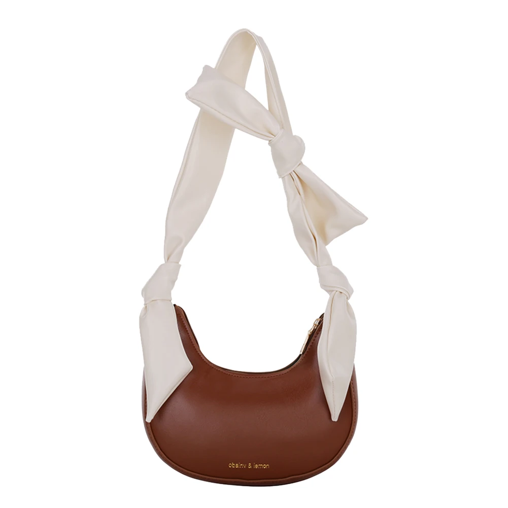 Женская сумка Хобо на плечо элегантная цветная Сумочка с бантом ремешке